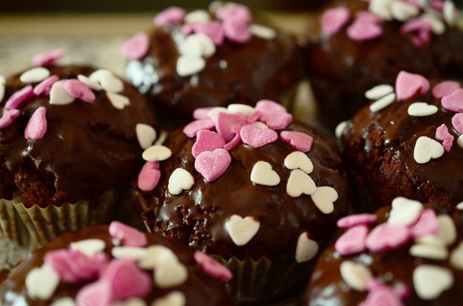 Valentin-napi muffin dekorcukor